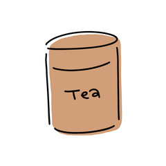 シンプルな紅茶缶のイラスト