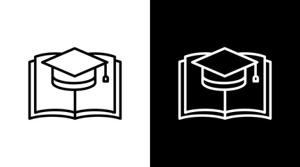 Education  White Icon Set Design