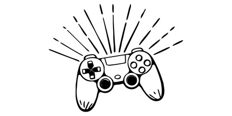 “Neon gaming controller with colorful light trails — esports and gaming energy concept — background remove.”