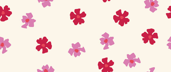 Seamless flat background. Minimalistic abstract floral pattern. Modern print on light background. Perfect for textile design, screensavers, covers, cards, invitations and posters.