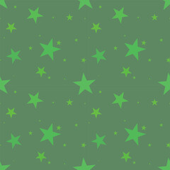 Obraz premium Green stars seamless pattern on green background. Abstract background