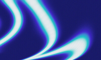 Futuristic abstract background with glowing neon blue curved light lines on a dark purple surface