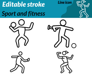 Sport and fitness set icon. ideal for gyms workout apps wellness brands and sports organizations. It embodies physical training balance and vitality promoting wellness exercise and overall fitness.