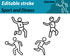 A vibrant icon symbolizing sport and fitness. showing an athletic figure in action with elements like a dumbbell running shoe and heartbeat line.It conveys energy strength and motivation representing.