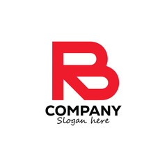 Bold red company logo with the letter B for branding and creative business identity