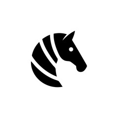 Obraz premium Zebra head simple black sign
