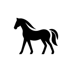 Horse animal silhouette in black