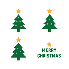 Vector Illustration of Holiday Pine Trees and Festive Greeting