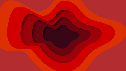 Abstract background with paper cut shapes in shades of red and orange