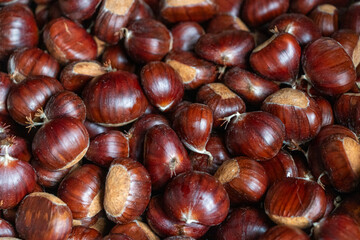 Châtaignes - arrière-plan châtaignes - automne