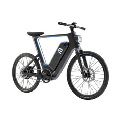Modern Electric Bicycle with Integrated LED Lights and Battery Pack 3D Render ebike bike isolated on a transparent background