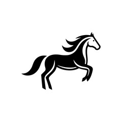 Obraz premium Horse running black silhouette icon