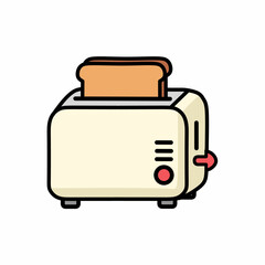 Toaster with Bread Slice Vector Illustration Icon Isolated