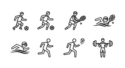 Diverse athlete silhouettes showcasing a range of individual sporting activities training and