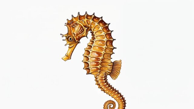 Sea horse Moving on a white background video