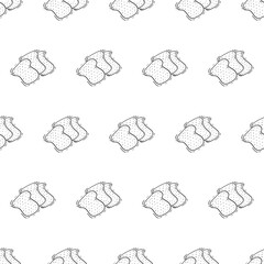Hand Drawn Bread seamless pattern background