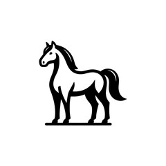 Fototapeta premium Horse animal black emblem