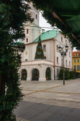 Traditional Christmas street market in Main Market Square in Gliwice, Poland