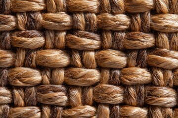 Extreme macro shot captures the intricate weave of textured, natural fibers, revealing the complex