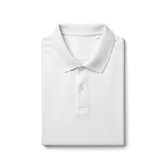 Blank White Polo Shirt Mockup - Flat Lay Isolated
