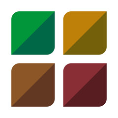 Split Round Corner Square Seasonal Leaves