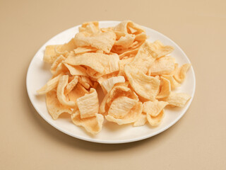 Crunchy chips on a plate
