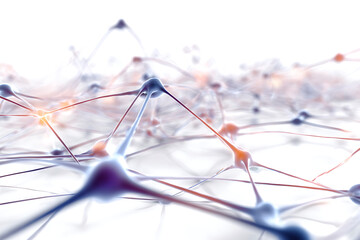 Stunning neuron network visualization illuminates medical advancements and scientific research, perfect for educational materials and biotechnology marketing, depicting complex systems