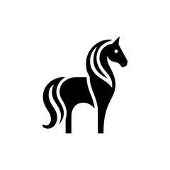 Horse sleek glyph emblem