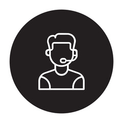 Help Desk Operator Icon With Circle Vector Illustrations