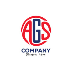 Modern AGS logo design with circular element for dynamic company branding and professional identity