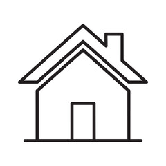Simple house outline icon representing home