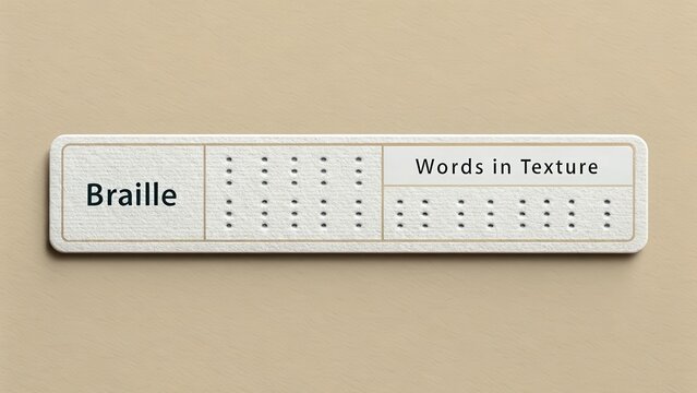Braille code strip displaying text and accessibility