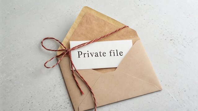 Brown envelope with a private file tied with string