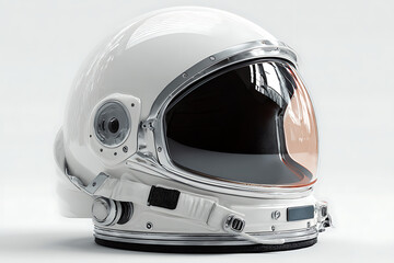 Fototapeta premium A futuristic astronaut helmet ready for space exploration, envisioning cosmic adventures and technological marvels, inspiring dreams of interstellar travel and scientific discovery