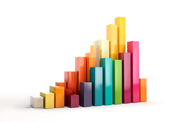 Fototapeta premium Dynamic colorful bar graph showcasing business growth and financial success, modern data visualization with vibrant colors for presentations or marketing materials, positive trend analysis