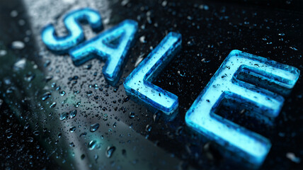 ブルーフロストガラスのセール文字演出