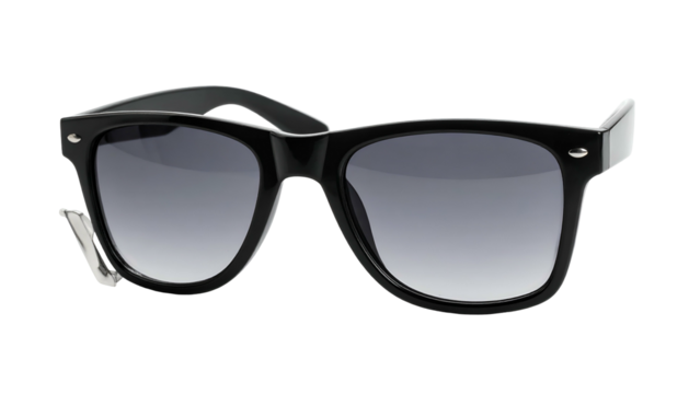 Rectangular black framed optical accessory displays gradient tinted lenses against a dark background
