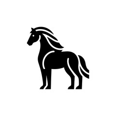 Horse glyph silhouette icon