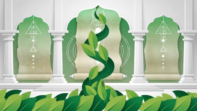 緑光ベクター寺院 幾何学的抽象空間