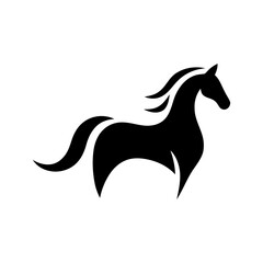 Horse simple silhouette stands