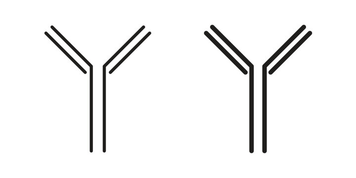 Antibody icon silhouette vector designs. Editable Strokes
