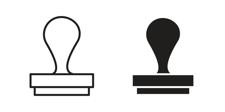 Approval stamp icon silhouette vector designs. Editable Strokes