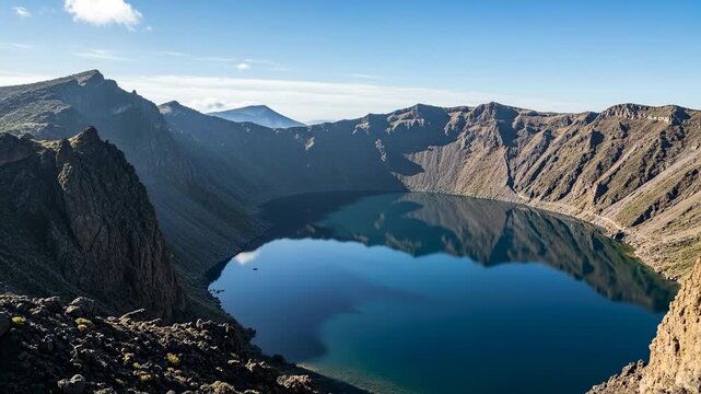 Heaven Lake - A Stunning Volcanic Crater Lake in Changbai Mountains.