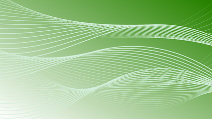 Wavy curve pattern abstract green background for network technology theme.