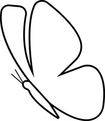 Butterfly icon colorful insect black silhouette and outline line style vector illustration, flying moth design, decorative butterfly symbol graphic element.