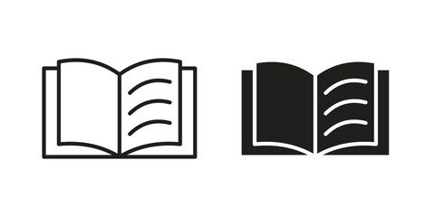 Book icon silhouette vector designs. Editable Strokes