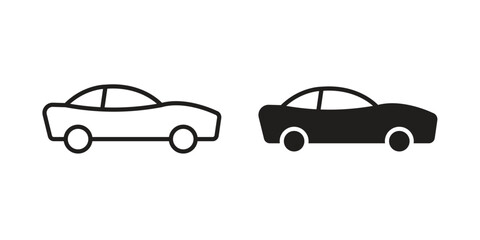 Obraz premium Car icon silhouette vector designs. Editable Strokes