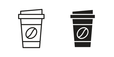 coffee cup icon silhouette vector designs. Editable Strokes