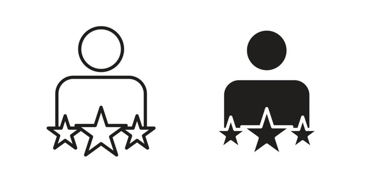 Customer satisfaction icon silhouette vector designs. Editable Strokes