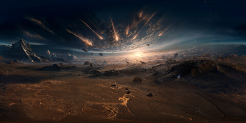 Asteroid hurling towards Earth v5 8K VR 360 Equirectangular Spherical Panorama